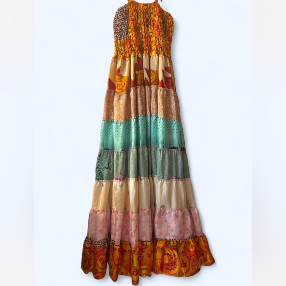 Colorful Patchwork Maxi Dress